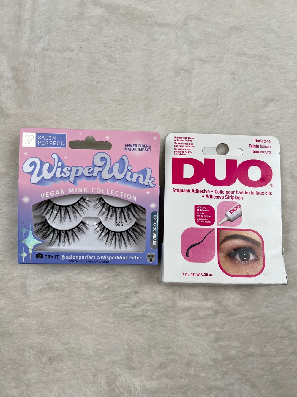 Salon Perfect Wisper Wink 685 Lashes + DUO Dark Lash Adhesive Bundle NEW